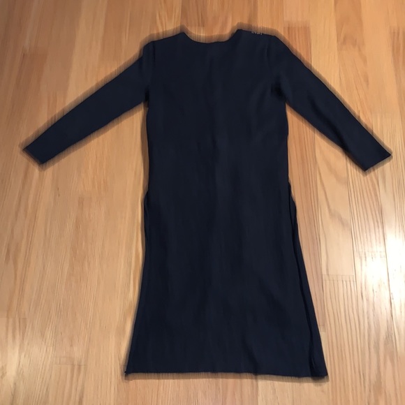 Akemi and Kin Anthropologie Navy Blue Embroidered Split Hi Lo Knit Tunic Small - Picture 8 of 12